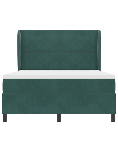 Letto a molle con materasso Verde Scuro 200 x 160 cm Poliestere