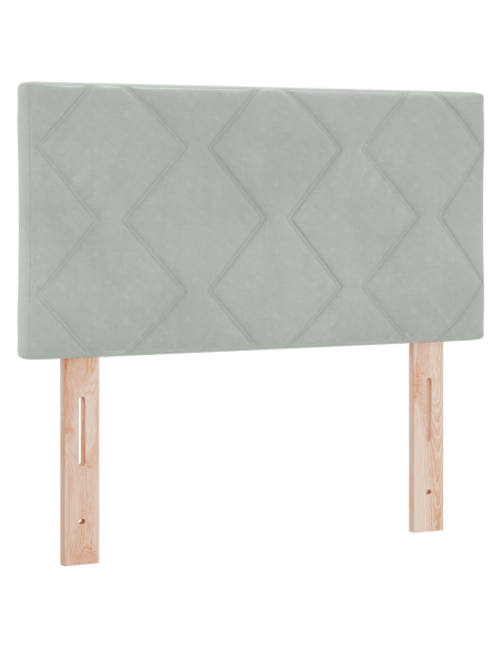 Letto a Sorgente LED con led Grigio chiaro 80 x 200 cm Velluto