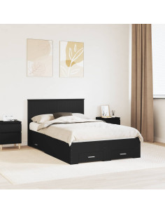 Struttura del letto Nero 120 x 190 cm Legno multistrato