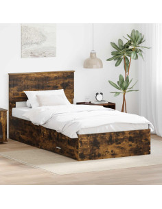 Struttura del letto Rovere fumé 100 x 200 cm Legno multistrato