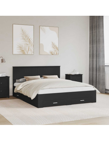 Struttura del letto Nero 160 x 200 cm Legno multistrato