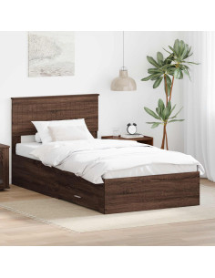 Struttura del letto Rovere Marrone e Argento 100 x 200 cm