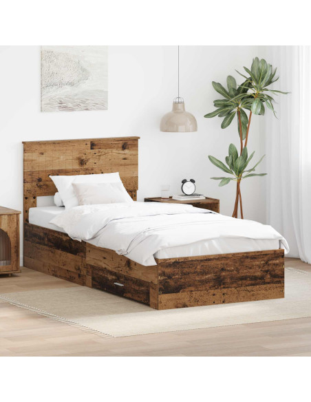 Struttura del letto Legno vecchio 90 x 200 cm Legno multistrato