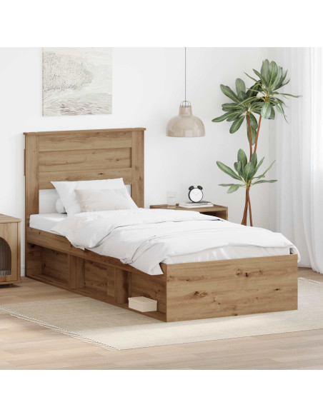 Struttura del letto con testiera Rovere Artigianale 75 x 190 cm