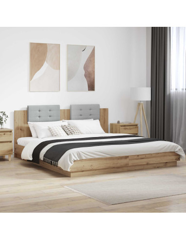 Struttura letto con testata Rovere artigianale 200 x 200 cm