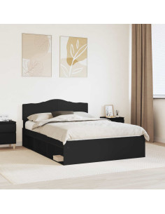 Struttura del letto Nero 150 x 200 cm Pino massello