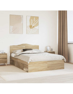 Struttura del letto Rovere Sonoma 150 x 200 cm Pino massello