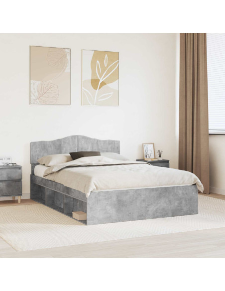 Struttura del letto Grigio Concretè 150 x 200 cm Pino massello