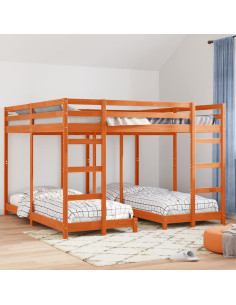 Struttura letto a castello triplo Marrone cerato 200 x 200 cm