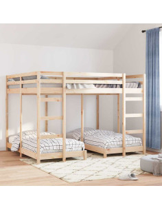 Struttura letto a castello triplo Marrone 160 x 200 cm 2