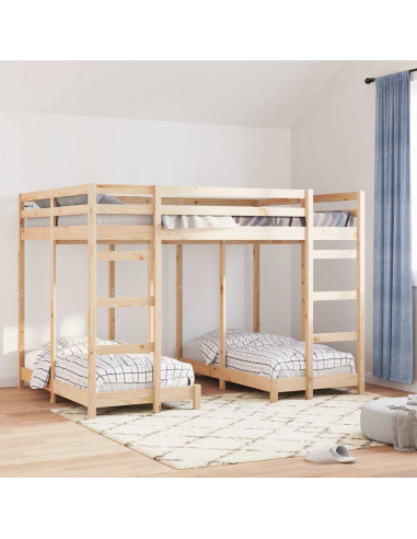 Struttura letto a castello triplo Marrone 140 x 200 cm