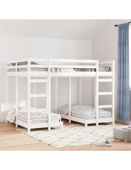 Struttura letto a castello triplo Bianco 140 x 200 cm