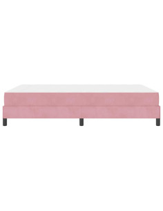 Letto a molle con materasso Rosa 140 x 190 cm Tessuto