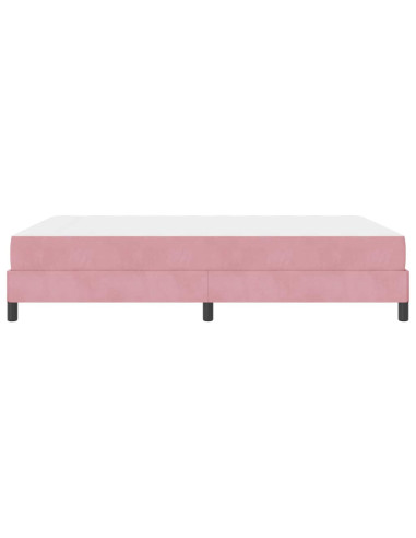 Letto a molle con materasso Rosa 140 x 190 cm Tessuto