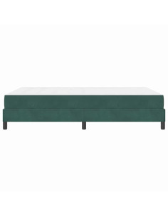 Letto a molle con materasso Verde Scuro 140 x 200 cm Tessuto