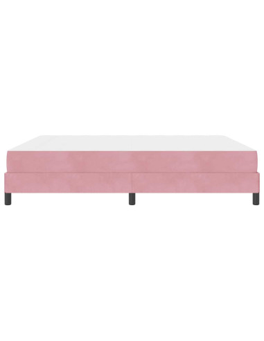 Letto a molle con materasso Rosa 180 x 200 cm Tessuto