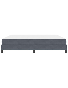 Letto a molle con materasso Grigio scuro 200 x 200 cm Tessuto