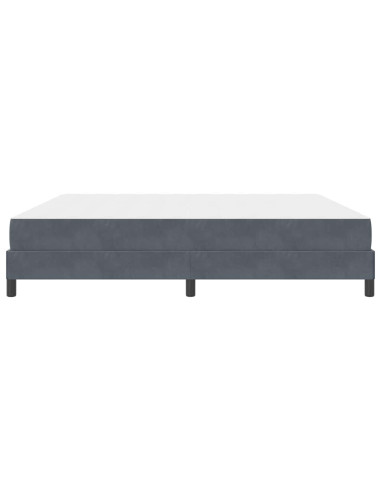 Letto a molle con materasso Grigio scuro 200 x 200 cm Tessuto