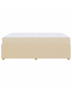 Struttura del letto con materasso Crema 140 x 200 cm Tessuto