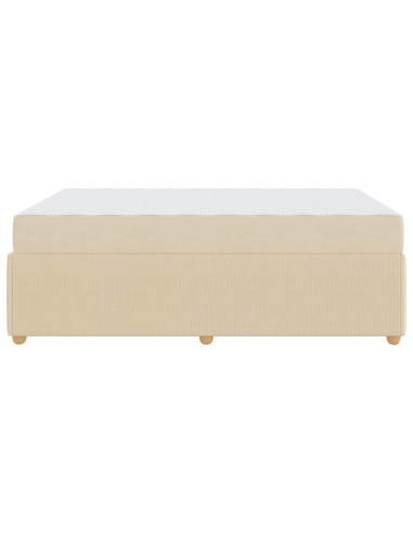Struttura del letto con materasso Crema 140 x 200 cm Tessuto