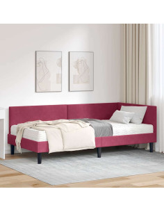 Struttura Letto Angolare con Materasso 2 pcs Verde Velluto