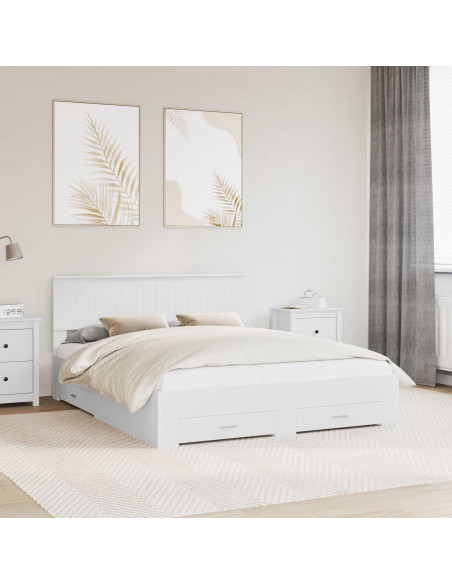 Struttura del letto Bianco 160 x 200 cm Legno multistrato