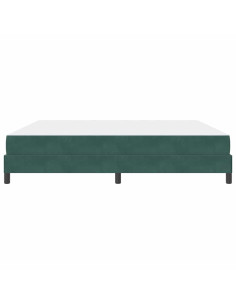 Letto a molle con materasso Verde Scuro 200 x 200 cm Tessuto