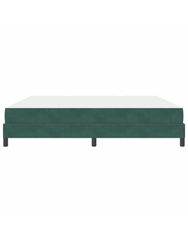Letto a molle con materasso Verde Scuro 200 x 200 cm Tessuto