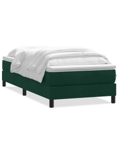 Letto a Molle senza Materasso Verde Scuro 200x220 cm Velluto
