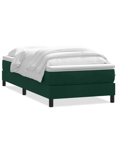 Letto a Molle senza Materasso Verde Scuro 200x220 cm Velluto