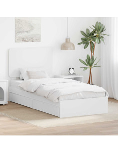 Letto con Contenitore Bianco 90 x 200 cm Legno multistrato