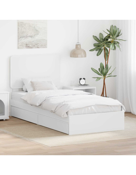 Letto con Contenitore Bianco 90 x 200 cm Legno multistrato