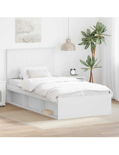 Struttura del letto Bianco 100 x 200 cm Pino massello