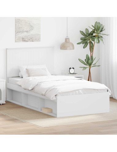 Struttura del letto Bianco 100 x 200 cm Pino massello