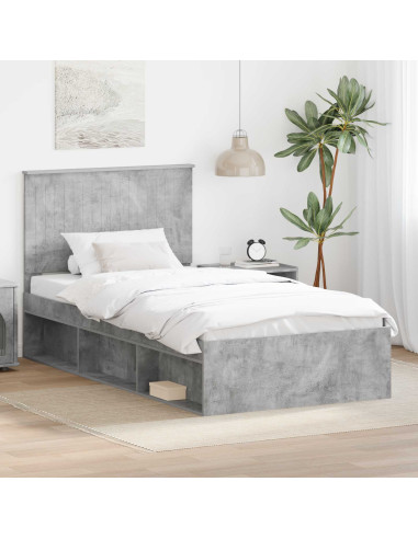 Struttura del letto Grigio Concretè 100 x 200 cm Pino massello