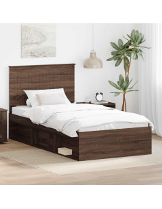 Struttura del letto Rovere Marrone 100 x 200 cm Pino massello