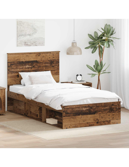 Struttura del letto Legno vecchio 100 x 200 cm Pino massello