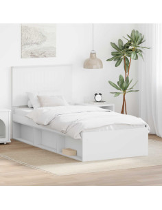 Struttura del letto Bianco 90 x 200 cm Pino massello