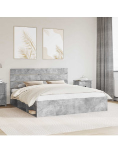 Struttura del letto Calcestruzzo 200 x 200 cm Pino massello