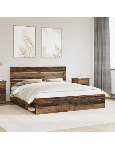 Struttura del letto Legno vecchio 200 x 200 cm Pino massello