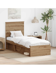 Struttura del letto con testiera Rovere Artigianale 75 x 190 cm