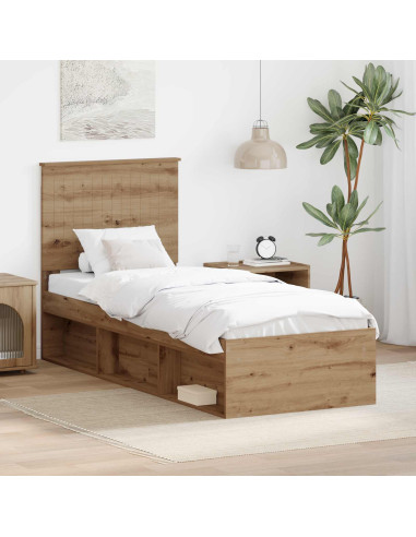 Struttura del letto con testiera Rovere Artigianale 75 x 190 cm