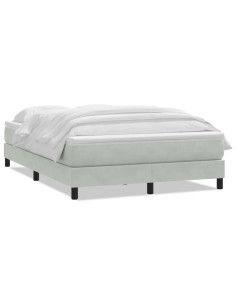 Giroletto a Molle con Materasso Grigio Chiaro 140x210cm Velluto