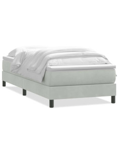 Giroletto a Molle con Materasso grigio chiaro 90x210 cm Velluto