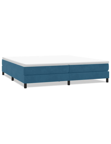 Letto a Molle senza Materasso Blu Scuro 200x220 cm in Velluto