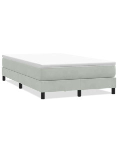 Letto a Molle senza Materasso Grigio Chiaro 120x220cm Velluto