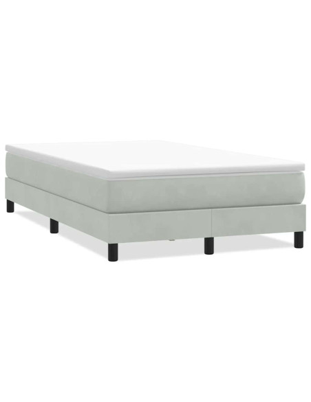 Letto a Molle senza Materasso Grigio Chiaro 120x220cm Velluto