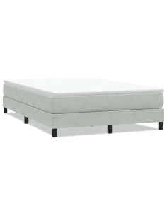 Letto a Molle senza Materasso Grigio Chiaro 160x220cm Velluto
