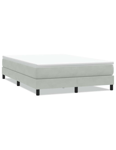 Letto a Molle senza Materasso Grigio Chiaro 160x220cm Velluto