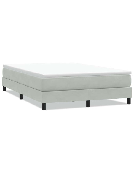 Letto a Molle senza Materasso Grigio Chiaro 160x220cm Velluto
